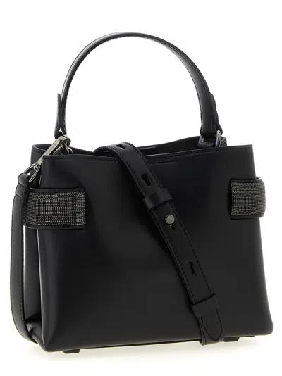 Brunello Cucinelli 'core' Structured Top Handle Handbag In Black