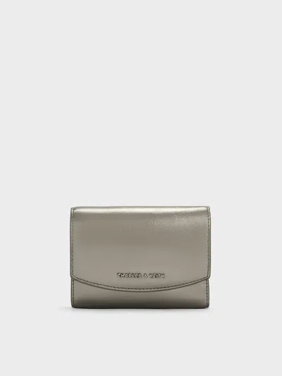 Charles & Keith - Briony Crinkle-effect Curved Flap Wallet
