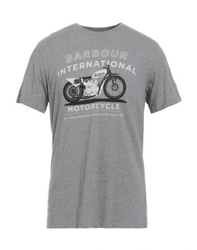 Barbour Man T-shirt Grey Size M Cotton In Gray
