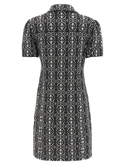 Max Mara Structured Geometric Mini Dress With Textured Fabric In White