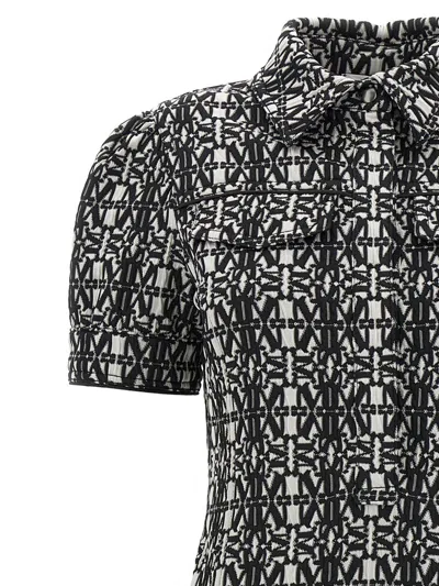 Max Mara Structured Geometric Mini Dress With Textured Fabric In White