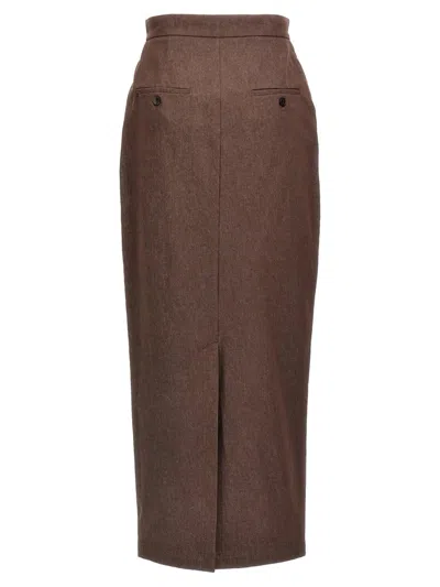 Max Mara Pianosa Pencil Skirt In Brown