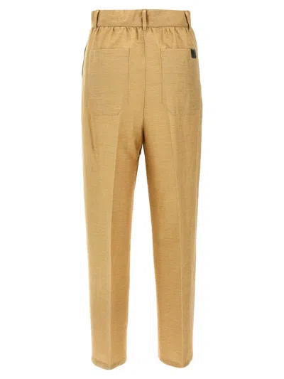 Max Mara Trousers Featuring Elastic Waistband And Front Pleats