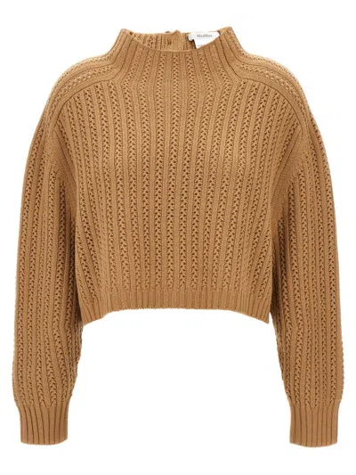 Max Mara Hodeida Wool And Cashmere Sweater In Brown