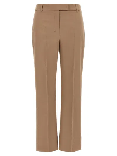 S Max Mara Tailored Trousers With Belt Loops And Pleats In Brown