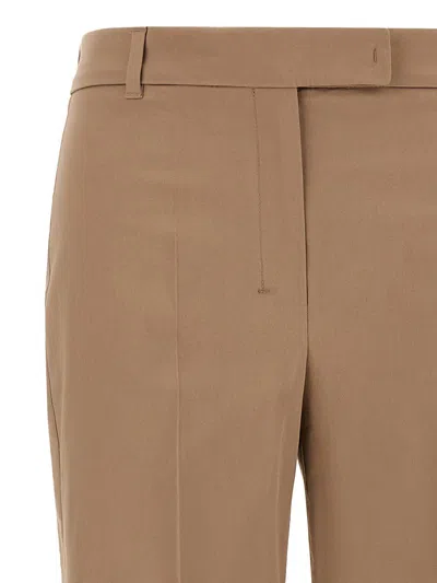 S Max Mara Tailored Trousers With Belt Loops And Pleats In Brown