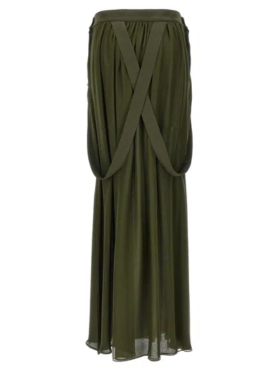 Max Mara Jedy' Khaki Green Silk Skirt