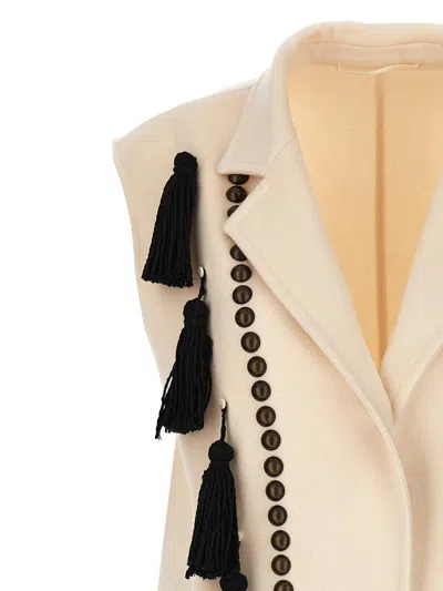 Max Mara Waistcoat With Tassel Embellishments And Notched Lapel