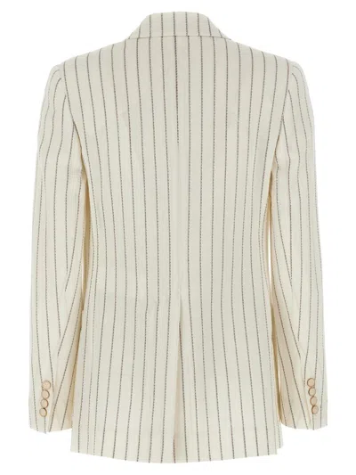 Max Mara Embroidered Stripes Cotton Blend Blazer