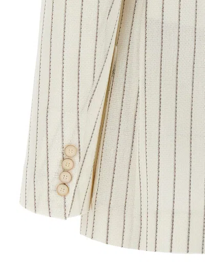 Max Mara Embroidered Stripes Cotton Blend Blazer