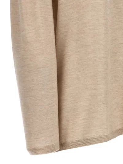Max Mara 'arrow' V-neck Lightweight Knit Sweater In Brown