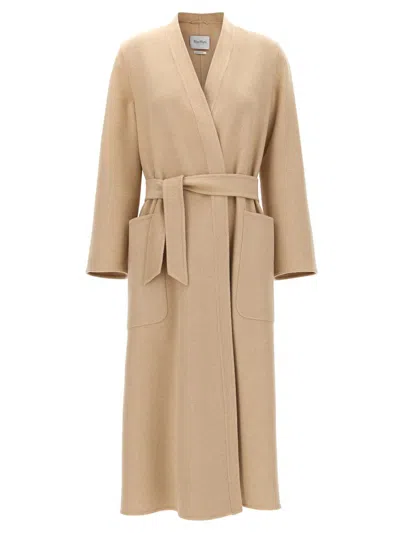 Max Mara Camel Dressing Gown Coat Coats Beige In Brown