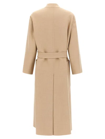 Max Mara Camel Dressing Gown Coat Coats Beige In Brown