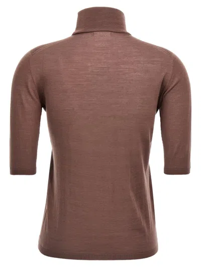 Max Mara Purple Cecina Turtleneck Sweater In Brown