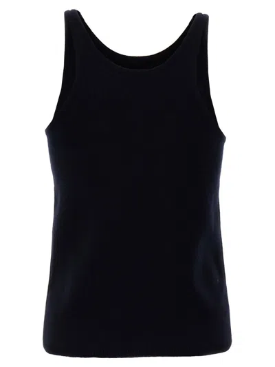 Max Mara Fascino Cotton Blend Jersey Tank Top In Black
