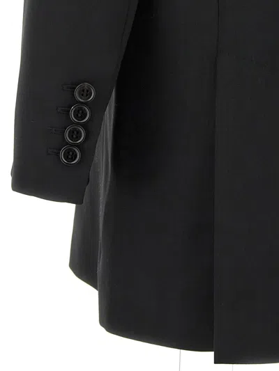 Max Mara Double-breasted Blazer In Wool Gabardine In Black