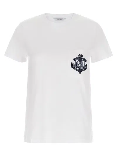 Max Mara Acacia Logo Pocket Jersey T-shirt In White