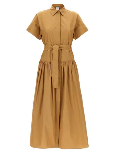 Max Mara Caramel-coloured Shirt Dress In Gold