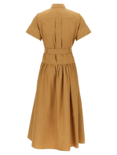 Max Mara Caramel-coloured Shirt Dress In Gold