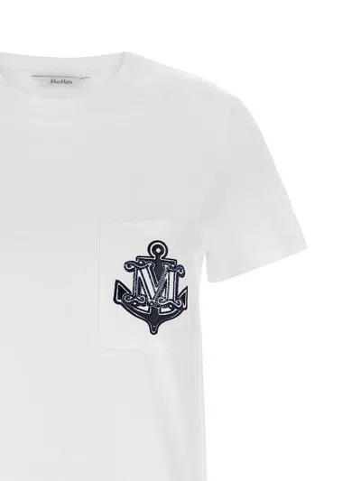 Max Mara Acacia Logo Pocket Jersey T-shirt In White