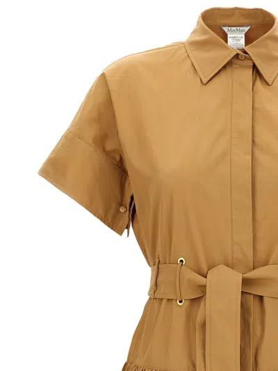 Max Mara Caramel-coloured Shirt Dress In Gold