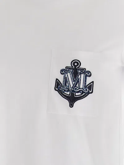 Max Mara Acacia Logo Pocket Jersey T-shirt In White