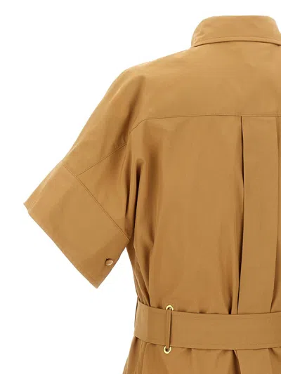 Max Mara Caramel-coloured Shirt Dress In Gold