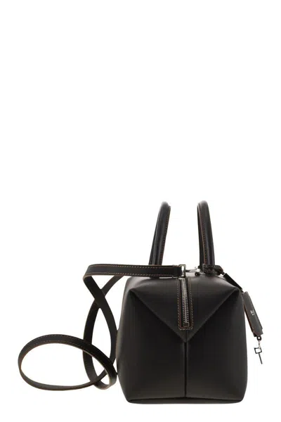 Max Mara Medium Natural Leather Bowler Bag In Black