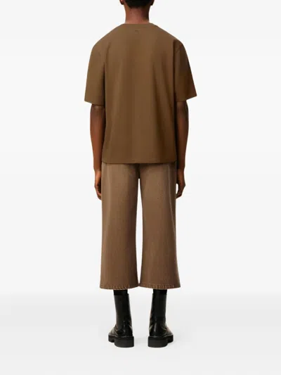 Ami Alexandre Mattiussi Ami Paris Heavy Organic Cotton T Shirt In Brown