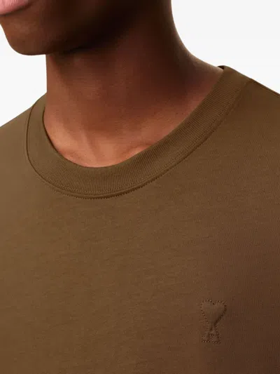 Ami Alexandre Mattiussi Ami Paris Heavy Organic Cotton T Shirt In Brown