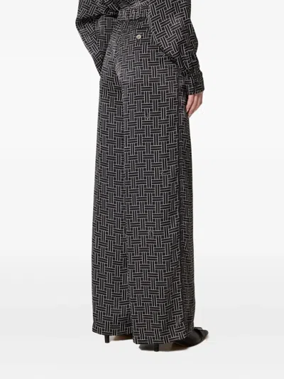 Kenzo Geometric-pattern Trousers In Gray