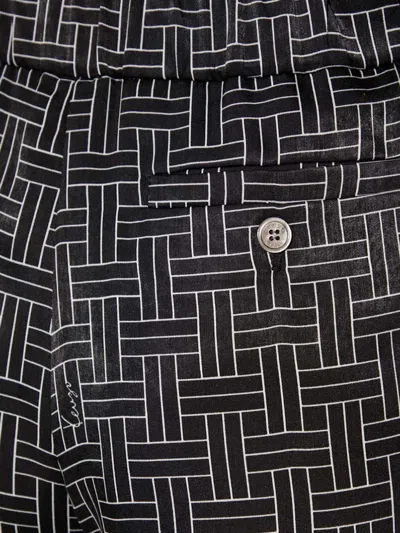 Kenzo Geometric-pattern Trousers In Gray