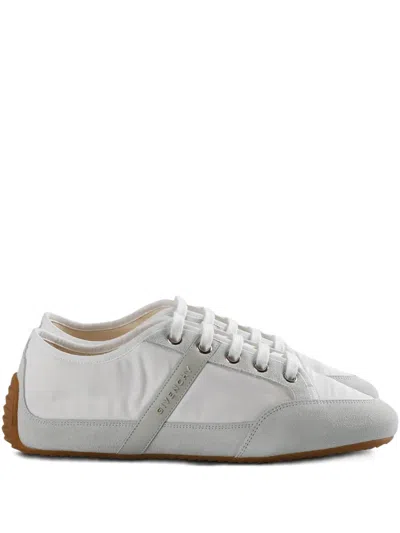 Givenchy White Silm Sneakers In Nylon And Suede In Animal Print