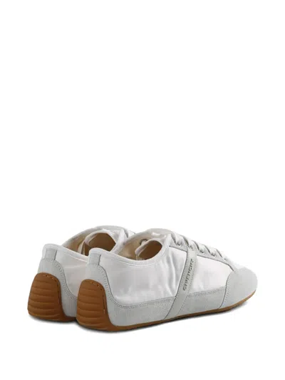 Givenchy White Silm Sneakers In Nylon And Suede In Animal Print
