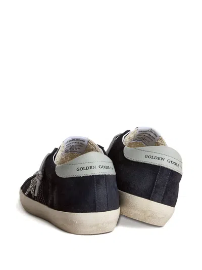 Golden Goose Super-star Glitter-detail Sneakers In Blue