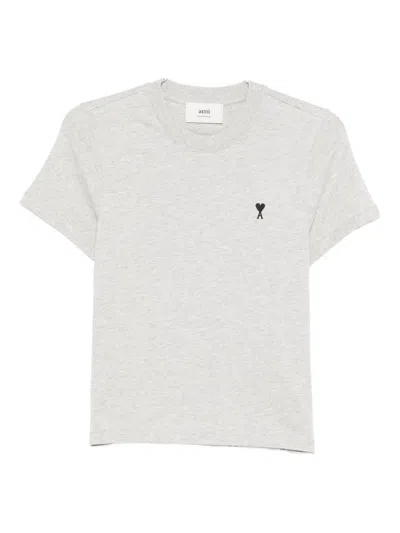 Ami Alexandre Mattiussi Ami Paris White Mc T-shirt With Black Embroidered Logo