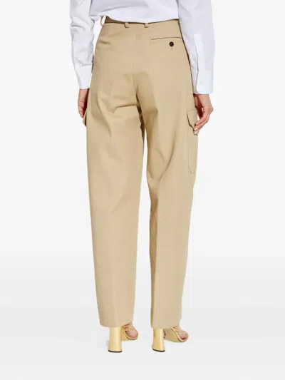 Givenchy Womens Beige Cocoon Straight-leg Cotton-wool Blend Trousers In Brown