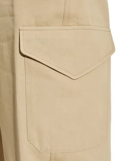 Givenchy Womens Beige Cocoon Straight-leg Cotton-wool Blend Trousers In Brown