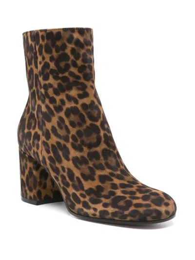 Gianvito Rossi Joelle 70 Leopard-print Suede Ankle Boots In Brown