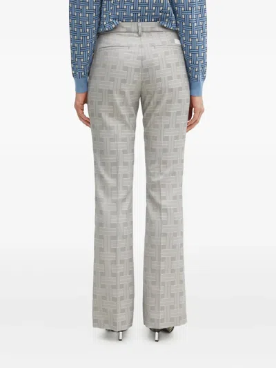 Kenzo Weave Flared Trousers In Gray