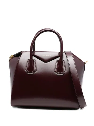 Givenchy Women Burgundy Leather Small Antigona Handbag