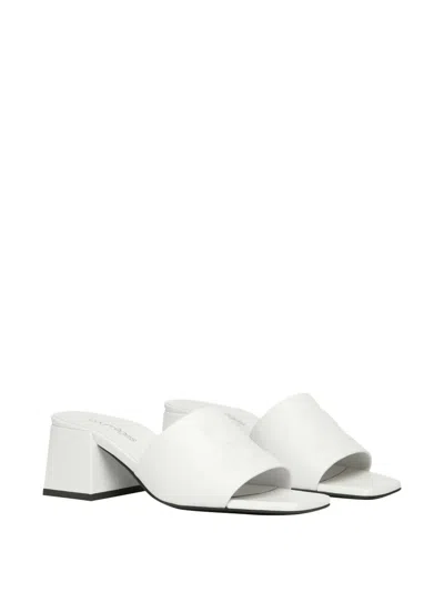 Courrèges 55mm Leather Block-heel Sandals In White