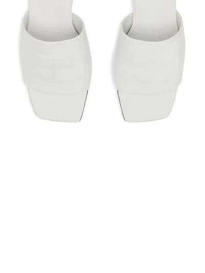 Courrèges 55mm Leather Block-heel Sandals In White