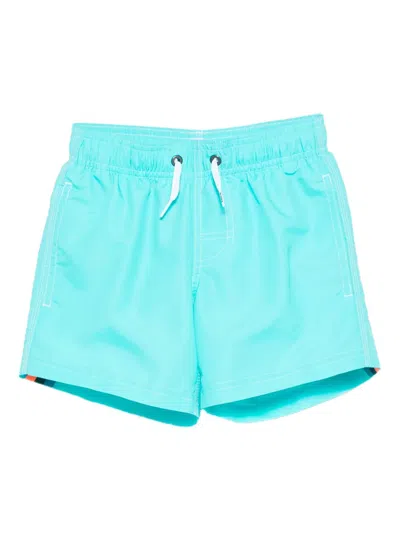 Sundek Rainbow Stripe Swim Shorts In Blue