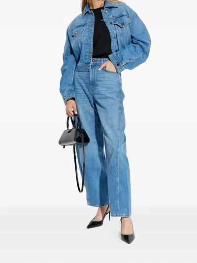 Givenchy Womens Medium Blue Cropped Denim Jacket In Multi