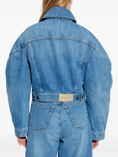 Givenchy Womens Medium Blue Cropped Denim Jacket In Multi