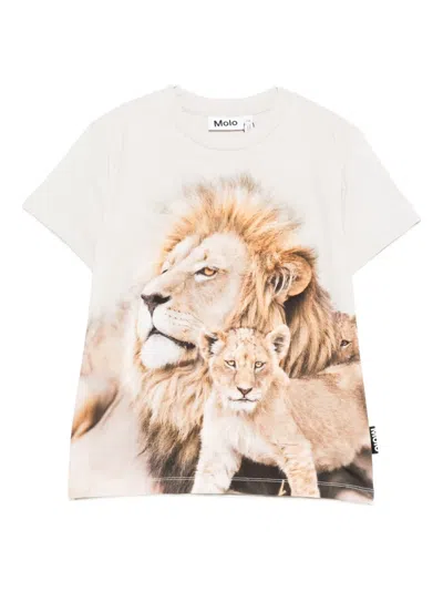 Molo Roxo Lion-print T-shirt In White