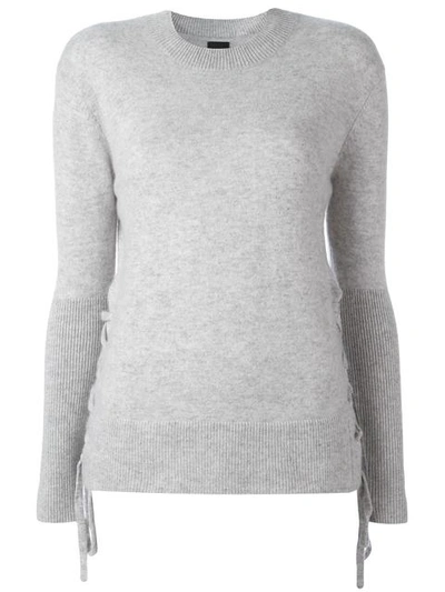 Rta Woman Arianne Lace-up Cashmere Jumper Light Grey