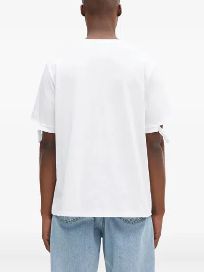 Fiorucci Distressed-hem Logo-patch T-shirt In White