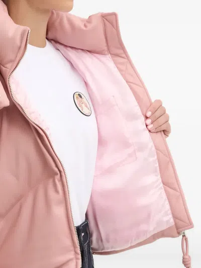 Fiorucci Quilted Logo-patch Jacket In Purple